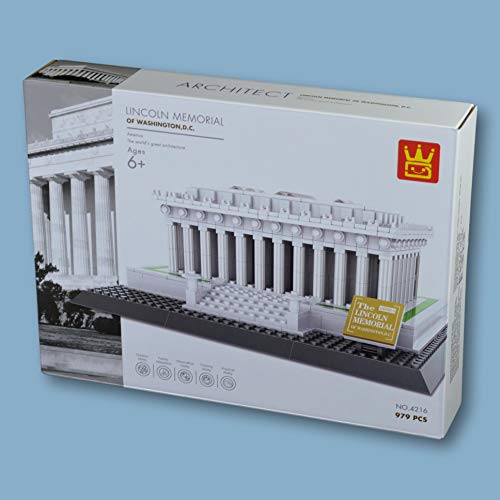 WANGE Lincoln Memorial de Washington. Modelo de Arquitectura para armar con bloques de construcción