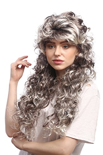 WIG ME UP ® - DH1562-P4TP613 Peluca Hombres Mujeres Carnaval Barroco Renacimiento Noble príncipe Rey marrón Gris Largos rizos 75 cm