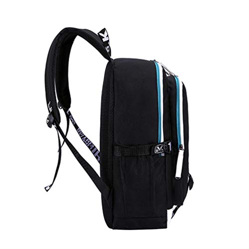 WYCY Mochila Luminosa Marshmello Bolsa para la Escuela Gran Volumen 36L con Puerto de Carga USB y línea de Audio Mochila Escolar Unisex Mochila con Llavero Bordado Colgante (Marshmello)