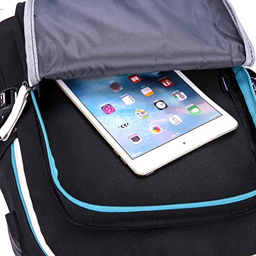 WYCY Mochila Luminosa Marshmello Bolsa para la Escuela Gran Volumen 36L con Puerto de Carga USB y línea de Audio Mochila Escolar Unisex Mochila con Llavero Bordado Colgante (Marshmello)