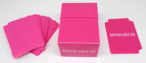 docsmagic.de Deck Box Full + 60 Double Mat Pink Sleeves Small Size - Caja & Fundas Rosa - YGO