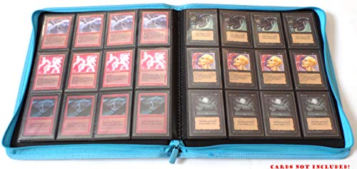 docsmagic.de Pro-Player 12-Pocket Playset Zip-Album Light Blue - 480 Card Binder - MTG - PKM - YGO - Cremallera Azul Claro