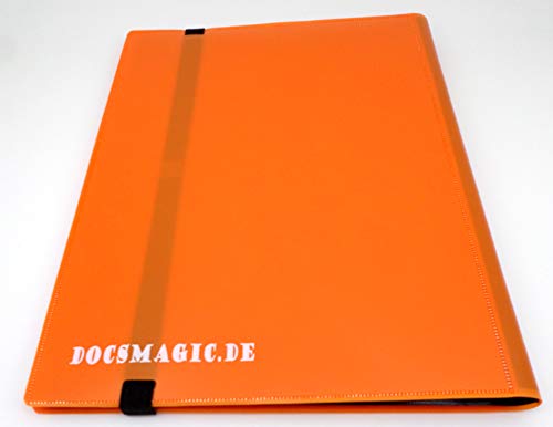 docsmagic.de Pro-Player 9-Pocket Album Orange - 360 Card Binder - MTG - PKM - YGO - Álbum para Tarjetas