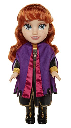 Glop Games- Princesa Disney Anna Frozen 2, con Vestido, Capa y Botas de Viaje II Muñeca Toddler 35cm, Color Replica de la película (202821)