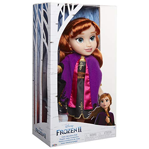 Glop Games- Princesa Disney Anna Frozen 2, con Vestido, Capa y Botas de Viaje II Muñeca Toddler 35cm, Color Replica de la película (202821)