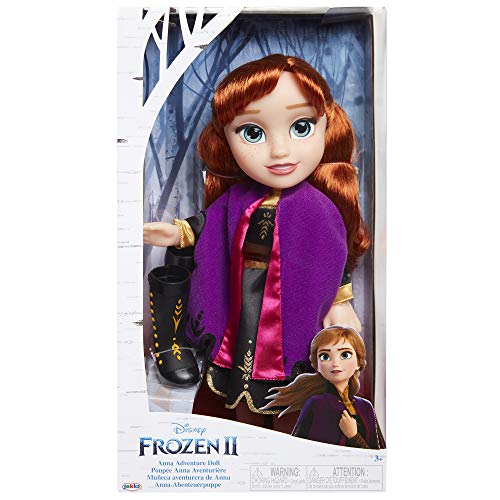 Glop Games- Princesa Disney Anna Frozen 2, con Vestido, Capa y Botas de Viaje II Muñeca Toddler 35cm, Color Replica de la película (202821)