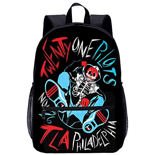 Mochilas Escolares Impresas en 3D, Mochila Escolar Impresa Twenty One Pilots Mochila de 17 Pulgadas, Mochilas Ligeras de Senderismo 31 * 14 * 45 cm D