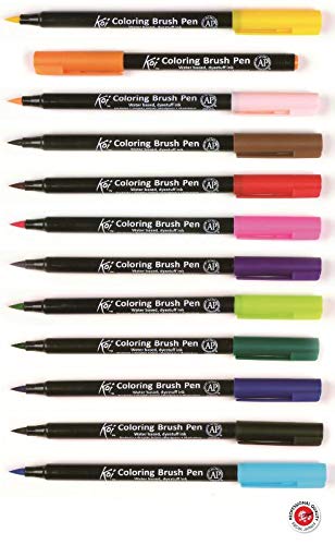 Sakura KOI Coloring Brush Set 12 - Pack de 12 rotuladores, Punta pincel