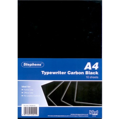 Stephens Typewriter RS520153  - Papel carbón (10 hojas A4), negro