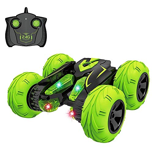 12 kilometros de escritorio Decoración 2.4Ghz RC 3D giratoria coche del truco del control de radio / h eléctrico Drift Racing Deformación LED Voltear vehículo juguetes for los niños de Navidad regalo