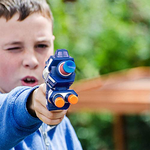 2 Pcs Pistola de Juguete Niños, Pistola Bláster con 60 Flechas/Balas + 2 Gafas Protectoras, Pistola de Dardos Espuma Infantil, Juegos Tiro Pistola de Ninos, Regalo de Cumpleaños Niños Niñas 3-10 Años