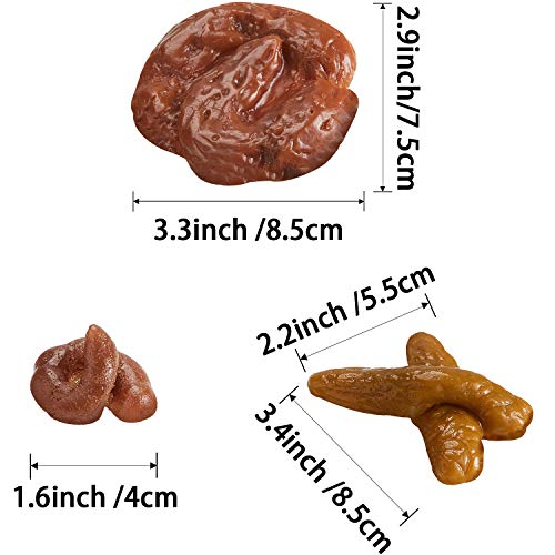 8 Piezas Caca Falsa Realista Turd Falso Novedad Juguetes Flotantes de Caca Falsa para Broma del Día de los Inocentes, 8 Formas Diferentes