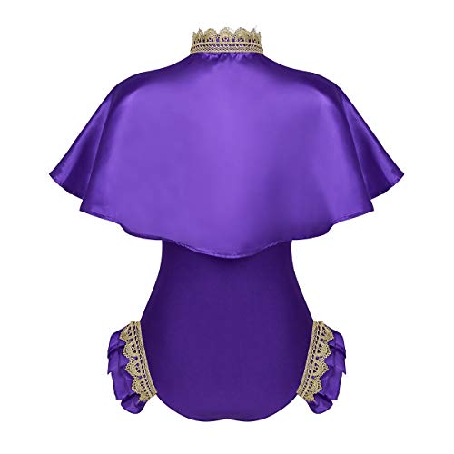 Agoky Disfraz de Gran Showman Crico Zendaya para Mujer Cosplay Traje de Actuación Teatro Musical Vintage Body Capa Bruja para Fiesta Halloween Morado Small