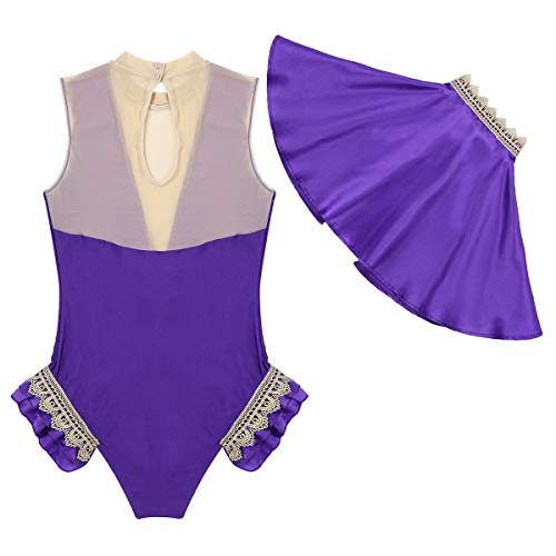 Agoky Disfraz de Gran Showman Crico Zendaya para Mujer Cosplay Traje de Actuación Teatro Musical Vintage Body Capa Bruja para Fiesta Halloween Morado Small