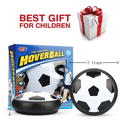 Air Hover Ball Soccer LENBEST, Juguete Balón de Fútbol, Juguetes Aire Fútbol con LED Luces Regalo para Niños y Mascotas (Bonus Mini destornillador y silbato)