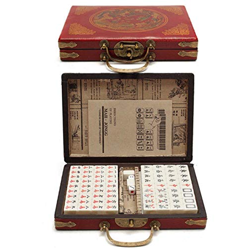 allforyou Mah-Jong Chino Numerado Mahjong Set 144 Tiles Mah-Jong Set Portable Chinese Toy with Box Party Game Game Board