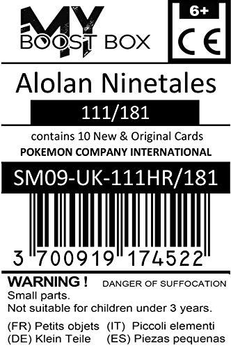 Alolan Ninetales (Feunard d'Alola) 111/181 Holo Reverse - #myboost X Sun & Moon 9 Team Up - Coffret de 10 Cartes Pokémon Aglaises