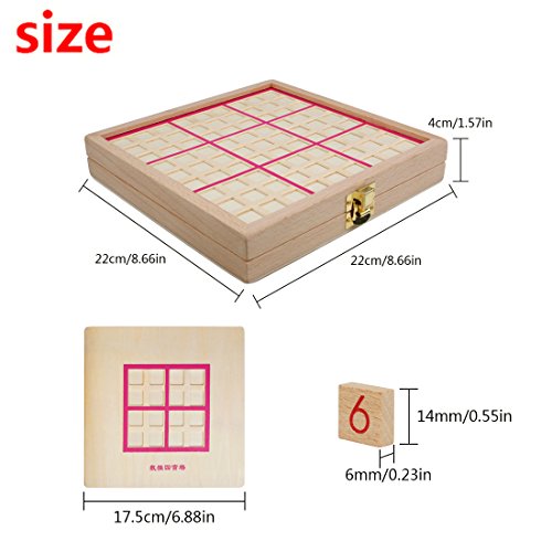 Andux Zone Sudoku Tablero Caja 3-en-1 De Madera Número de Lugar Juguete SD-03 (Rosado)