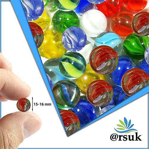 ARSUK 100 Pedazos Mármoles de Cristal Coloridos, Juguetes de Bolas de Canicas para Juguetes de la Decoración, Consolas de Juegos, Juego de niños, Casa, Decoración de la Planta Hidropónica