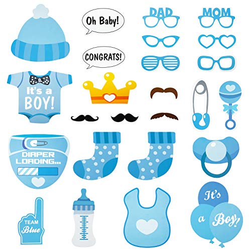 Baby Shower Decoración, Comius Sharp 56 Piezas Baby Shower Globos Baby Shower Accessorios para Niño Cumpleaños Baby Shower Decoración(Blue)