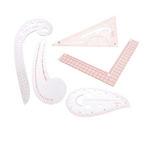 backbayia 5pcs Herramientas Patchwork Costura French Curves Reglas DIY Ropa – Plantilla de Dibujo