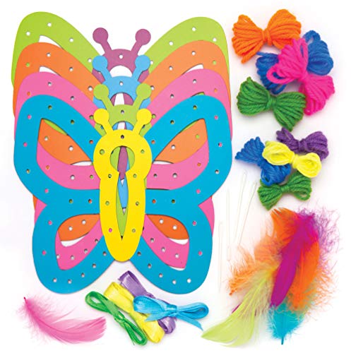 Baker Ross-AW406 Make A Butterfly Dream Catcher Kit – Pack de 4, atrapasueños para niños, Multicolor, a_na (AW406)