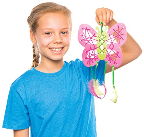 Baker Ross-AW406 Make A Butterfly Dream Catcher Kit – Pack de 4, atrapasueños para niños, Multicolor, a_na (AW406)