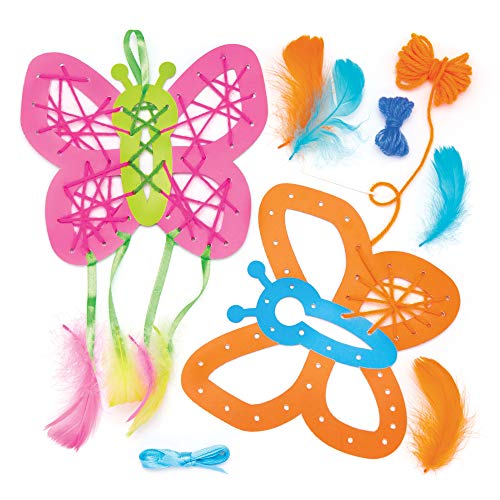 Baker Ross-AW406 Make A Butterfly Dream Catcher Kit – Pack de 4, atrapasueños para niños, Multicolor, a_na (AW406)