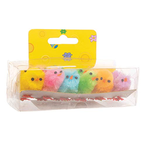 Baker Ross- Pollitos de Peluche de Colores (Pack de 12) -Crear Decoraciones de Primavera y Adornos de Pascua