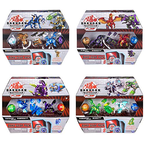 Bakugan Baku-Gear - Paquete de 4 Figuras de acción coleccionables