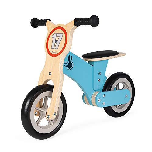 Bicicleta de Equilibrio de Madera Bikloon Little Racer - Juguete para Exteriores y Exteriores - Sillín Ajustable - Aspecto Retro Vintage - Certificado FSC - A Partir de 2 años