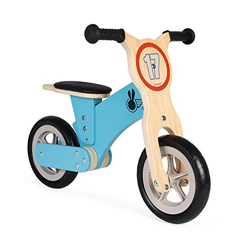 Bicicleta de Equilibrio de Madera Bikloon Little Racer - Juguete para Exteriores y Exteriores - Sillín Ajustable - Aspecto Retro Vintage - Certificado FSC - A Partir de 2 años