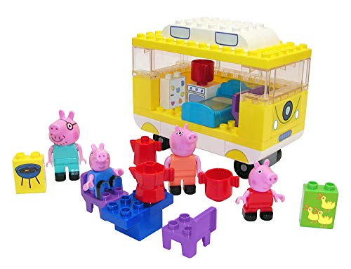 Big-Bloxx Peppa Pig Camper – Juego de construcción de Carrito de Camping de Peppa Pig de Peppa Pig, Juego Compuesto por Familia y Camper, 54 Piezas, para niños a Partir de 18 Meses