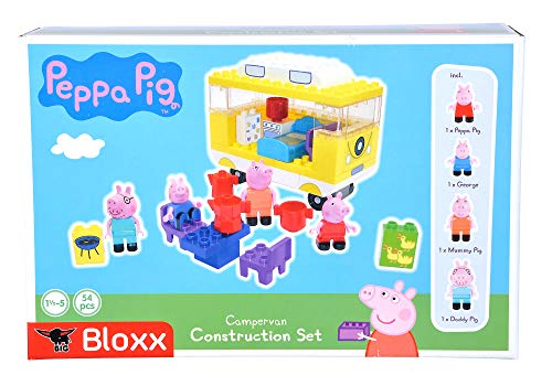 Big-Bloxx Peppa Pig Camper – Juego de construcción de Carrito de Camping de Peppa Pig de Peppa Pig, Juego Compuesto por Familia y Camper, 54 Piezas, para niños a Partir de 18 Meses