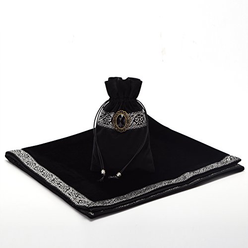 BLESSUME Altar Tarot Gamuza de Mesa con Una (negro)