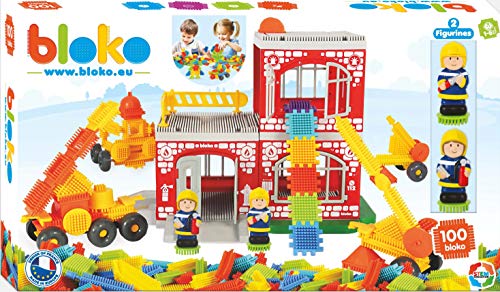 BLOKO 503635 - Caserno de bomberos y figuras 3D (100 piezas)