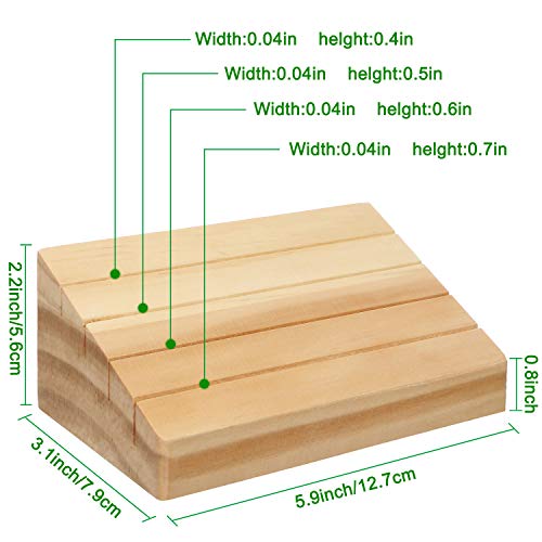 Blulu Soporte de Carta de Juego de Madera Estante de Bandeja de Organizador de Tarjetas Decorativas para Organizando Cartas en Juego, Rummy, Fiesta y Partido (Juego de 4)