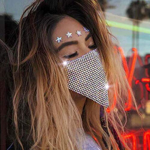 Boho Crystal Face Chain Mesh Masquerade Mask Rhinestone Parties Ball Disfraces Belly Dance Stage Veneciano Mardi Gras Dress Máscaras Joyas para mujeres y niñas