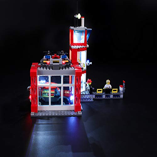 BRIKSMAX Kit de Iluminación Led para Lego City Fire Parque de Bomberos, Compatible con Ladrillos de Construcción Lego Modelo 60215, Juego de Legos no Incluido