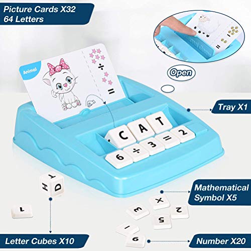 BSTQC Juego de Letras a Juego para niños, Juguetes de Aprendizaje Preescolar para niños, Juego Interactivo de matemáticas y Alfabeto, Tarjetas Flash de Aprendizaje ABC, Regalo