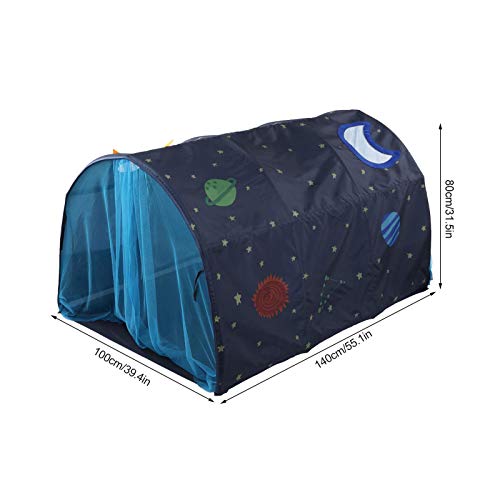 Carpa para cama de juegos para niños Carpa de túnel para juegos para niños Carpa para cama Sky Dream Carpas para cama con cortina de red doble y bolsa de transporte para niños Caja de juego(AZUL)