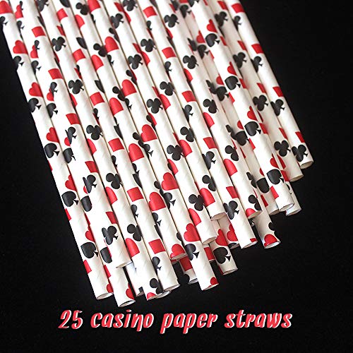 Casino Party Decorations Game Night Casino Straws Globos Banner para Poker Party Supplies