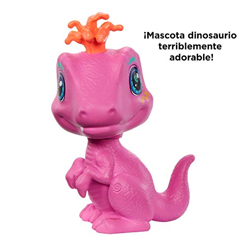 Cave Club Muñeca Emberly, muñeca prehistórica con mascota y accesorios (Mattel GNL83)