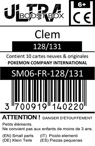 Clem 128/131 Dresseur Full Art - #myboost X Soleil & Lune 6 Lumière Interdite - Coffret de 10 Cartes Pokémon Françaises