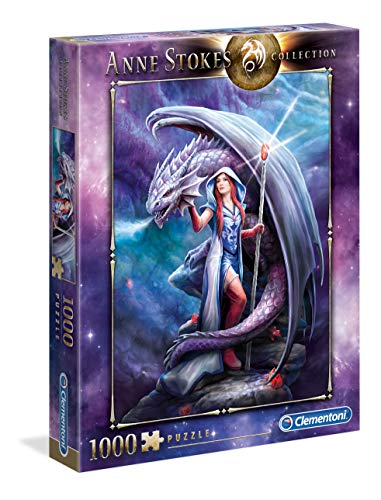 Clementoni- Anne Stokes-Dragon Mage Puzzle, 1000 Piezas, Multicolor (39525.5)