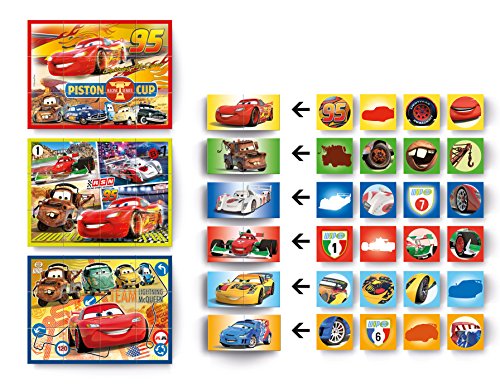 Clementoni - Maletín 12 Cubos Multi-Play Cars (41505.2)