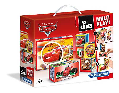 Clementoni - Maletín 12 Cubos Multi-Play Cars (41505.2)