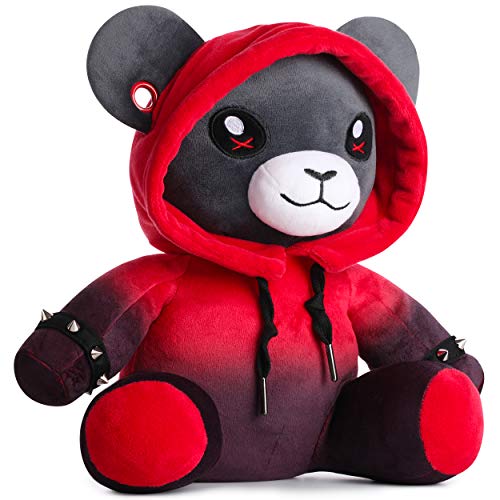 corimor Ember el Oso Punk Animal de Peluche Juguete Niños, 28cm, Rojo-Negro (1849)