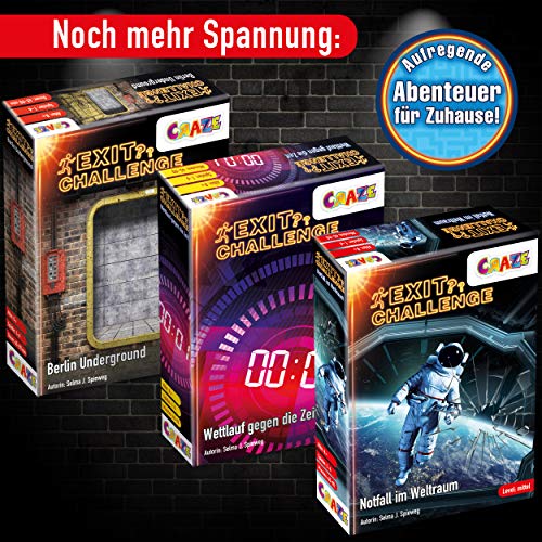 CRAZE Emergency in Space Game for Children Aged 8 Up to 6 Players-German, 29343 Exit Challenge Emergencia en el Espacio Juego de Escape para niños de 8 a 6 Jugadores, versión Alemana