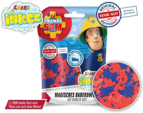 CRAZE INKEE Magisches Duft Badekonfetti XXL Badeset Feuerwehrmann Sam Badespaß für Kinder 29527-Conjunto de baño con Aroma mágico de Confeti, diseño de Bombero, Color para bañera. (29527)